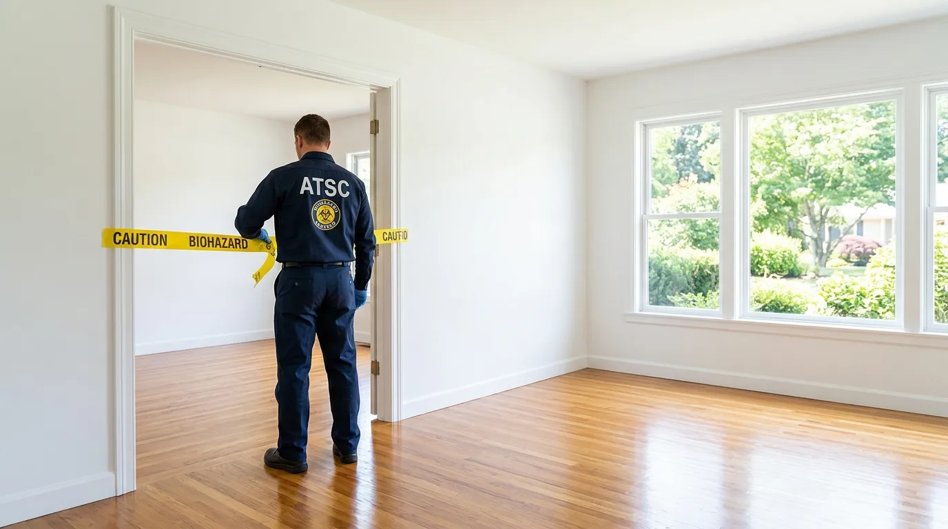 Certified biohazard cleanup crew performing Decomposition Cleanup in Frankfort